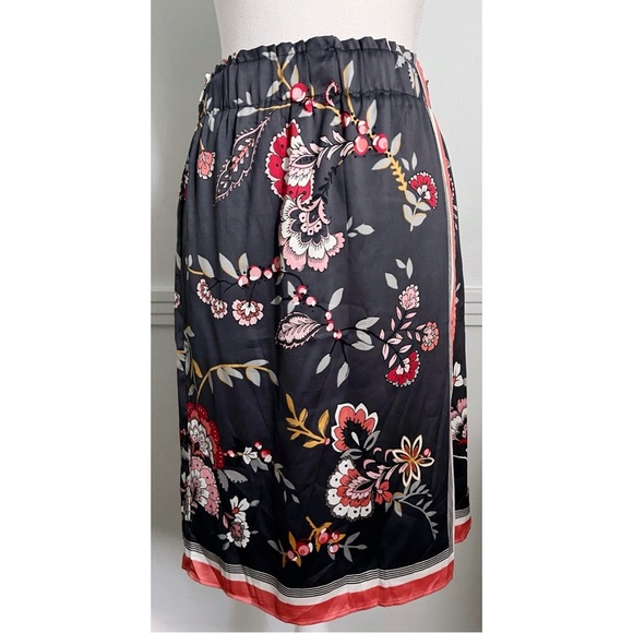 Loft • Black Pink Red Floral Skirt - Picture 1 of 5